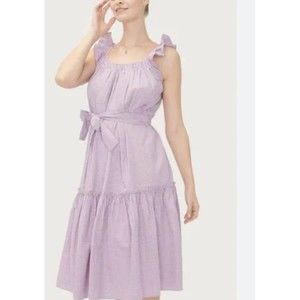 HATCH Smocked Secret Nursing Maternity Dress Gingham Purple Lilac Hatch Sz 2